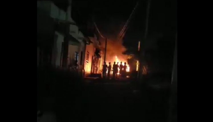 Incendio de un taxi en Cúcuta