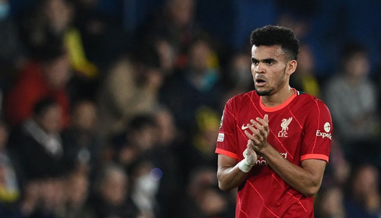Luis Díaz, gran figura del Liverpool. Foto: AFP