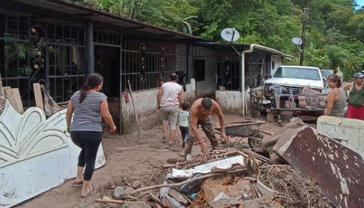 Deslizamiento por lluvias en el Táchira