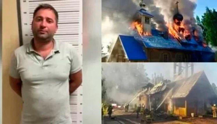 Iglesia quemada en Rusia