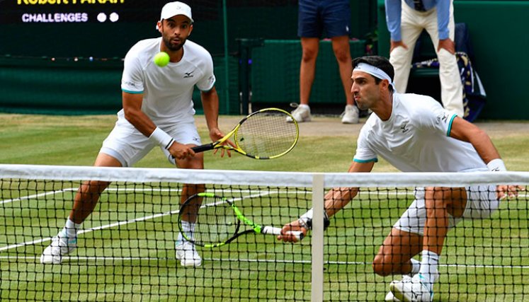 Juan Sebastián Cabal y Robert Faraha, Wimbledon 2019. 