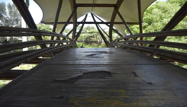 Llega un auxilio para el olvidado puente de Guadua