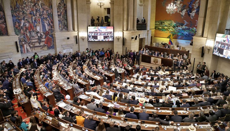 Protestas, gritos, abucheos al presidente Iván Duque, algarabía y mucho caos, fue lo que se vio el 20 de julio, en la instalación del Congreso./ Foto Colprensa