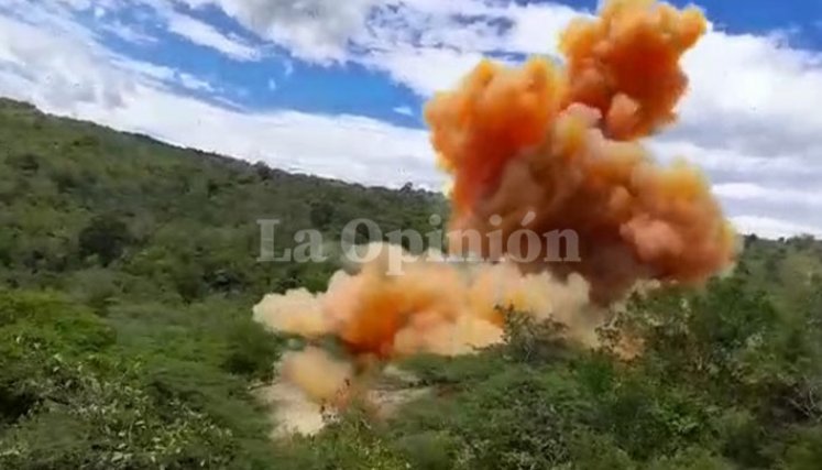 Destrucción de explosivos hallados por el Anillo Vial Occidental retumbó en Cúcuta./Foto: cortesía
