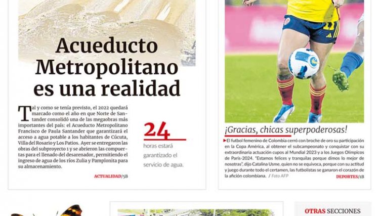 Portada del domingo 31 de julio de 2022