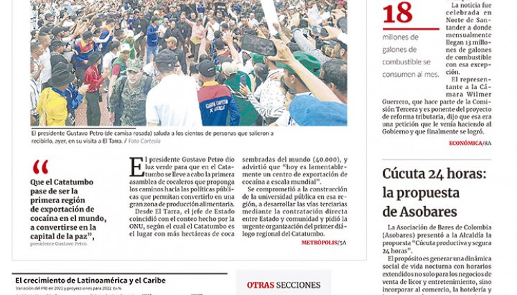 Portada del sábado 27 de agosto de 2022
