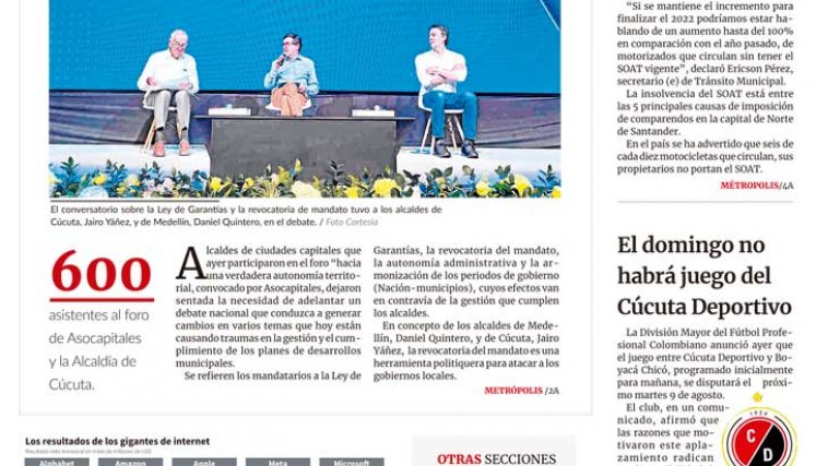 Primera del 6 de agosto de 2022