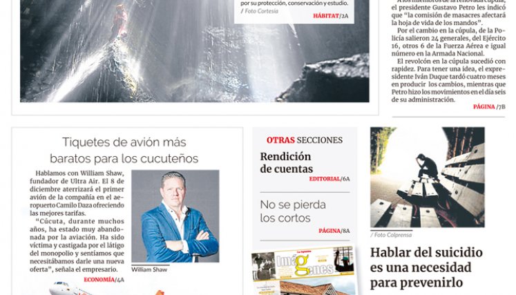 Primera impresa La Opinión 14 de agosto de 2022
