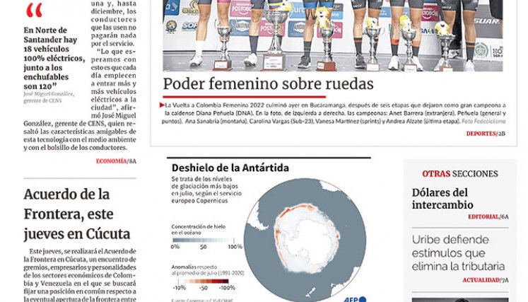 Portada del lunes 15 de agosto de 2022