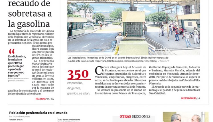 Portada del jueves 18 de agosto de 2022