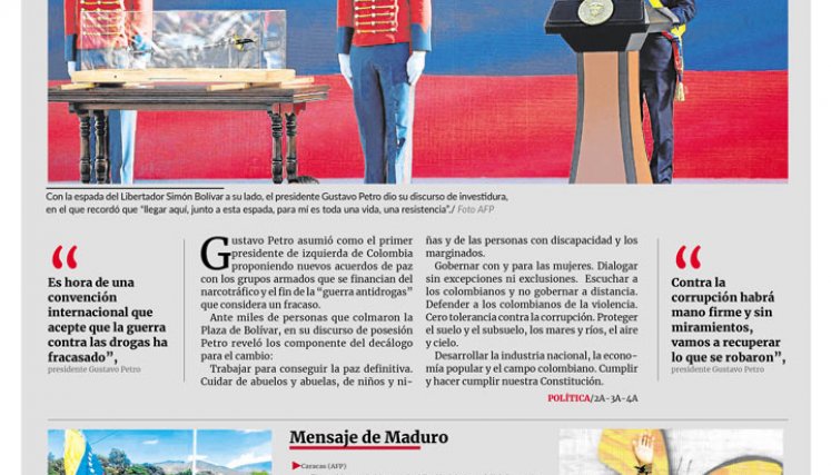 Portada del lunes, 8 de agosto de 2022