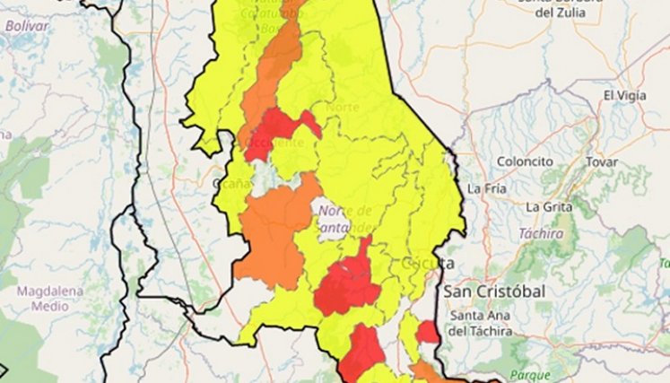 Municipios afectados. 