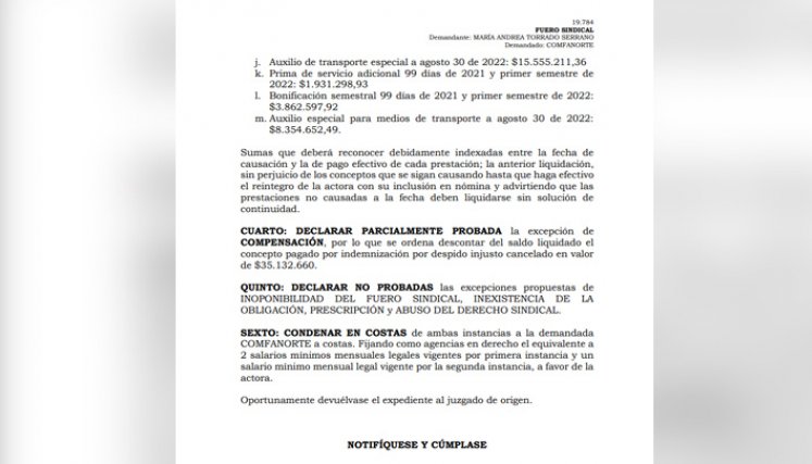 Comfanorte. 