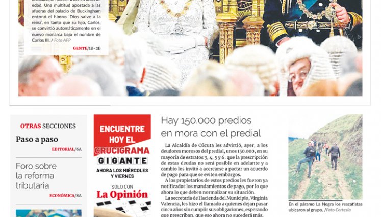 Portada del viernes, 9 de septiembre de 2022