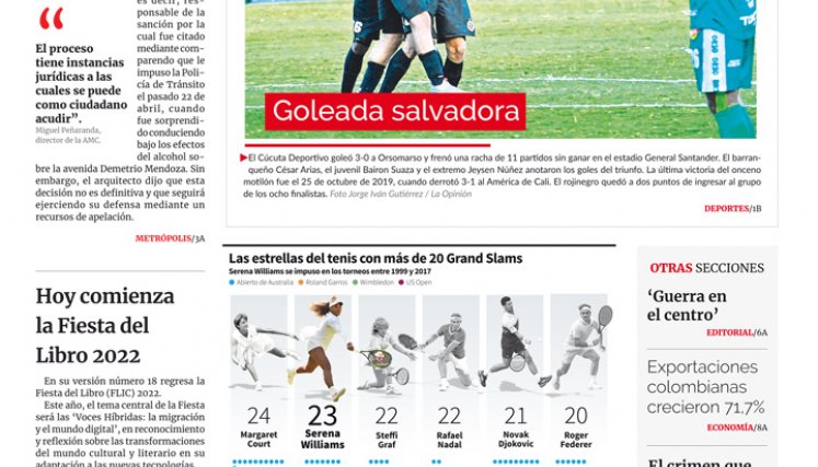 Portada del lunes 5 de septiembre de 2022