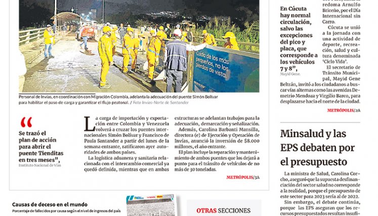 Portada del 22 de septiembre de 2022