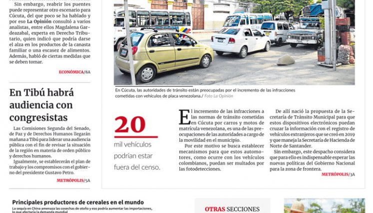 Portada del miércoles, 7 de septiembre de 2022