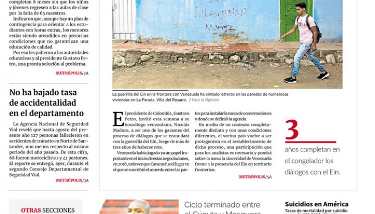 Portada del jueves, 15 de septiembre de 2022