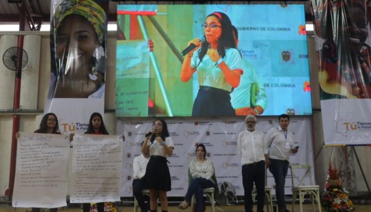 Los niños fueron protagonistas en la jornada de trabajo que lideró el Gobierno en Cúcuta para la construcción del Plan Nacional de Desarrollo.  / Foto cortesía para La Opinión