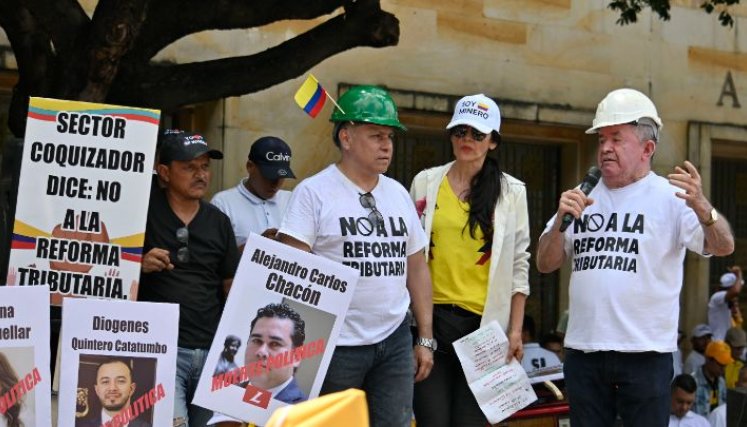 Mineros marcharon en el centro de Cúcuta para decir ‘No a la reforma tributaria’