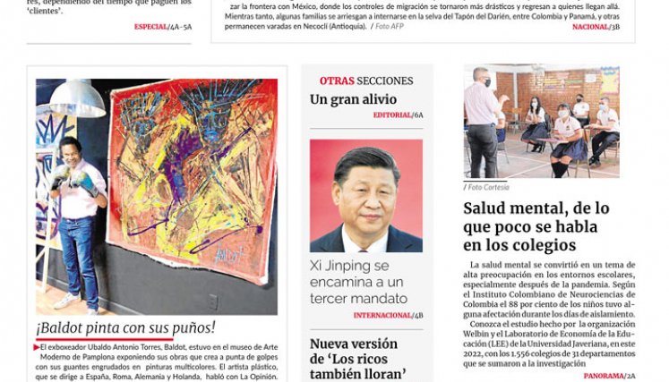 Portada del domingo, 16 de octubre de 2022