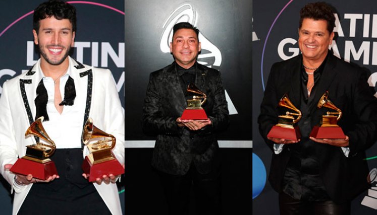 Sebastián Yatra, Jean Carlos Centeno y Carlos Vives