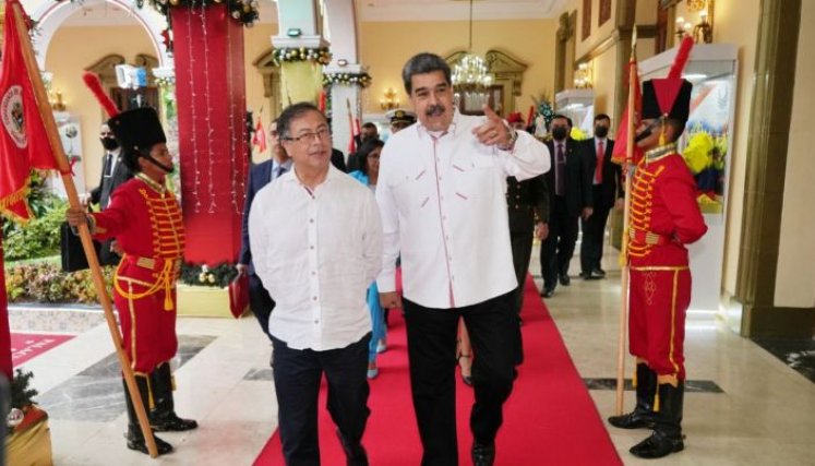 Los presidentes de Colombia, Gustavo Petro, y Nicolás Maduro, de Venezuela, se encontraron en el vecino país./Foto Presidencia de la República