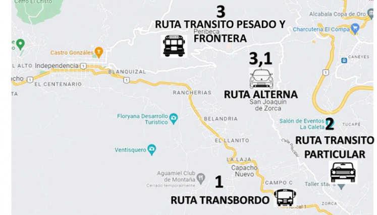 Rutas alternas en la frontera