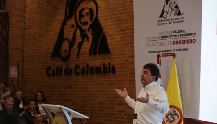 Roberto Vélez, gerente de la Federación Nacional de Cafeteros, dijo durante el Congreso Nacional de Cafeteros que, aunque el año ha sido muy positivo. / Foto: Cortesía