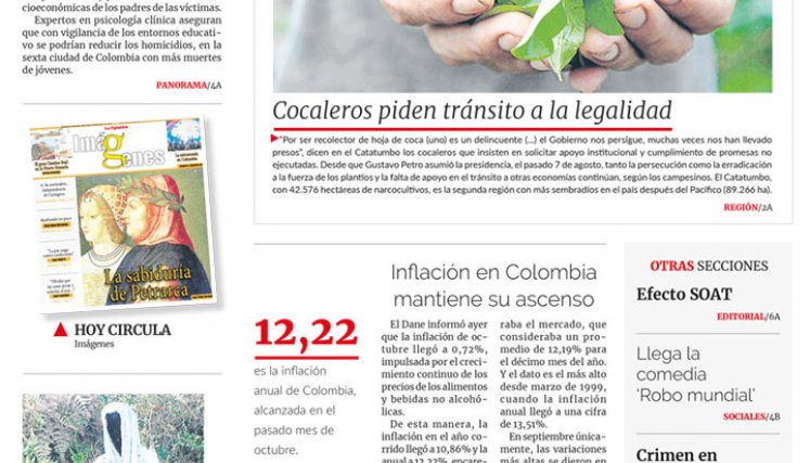 Portada del domingo, 6 de noviembre de 2022
