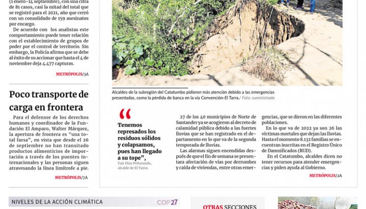 Portada del miércoles, 9 de noviembre de 2022