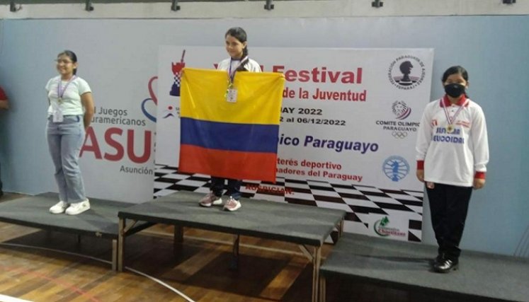 Ghisell Gabriela Morales, campeona suramericana del Festival de la Juventud, en la modalidad de ajedrez rápido.