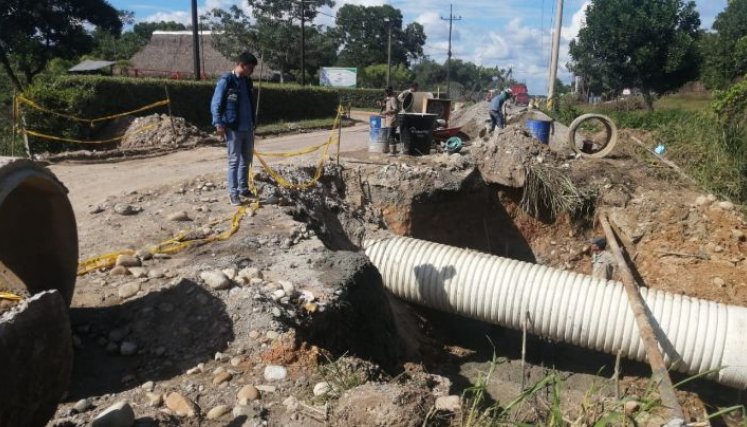 En la vía a Arboledas la Gobernación adelanta la reparación de los tramos críticos/Foto cortesía