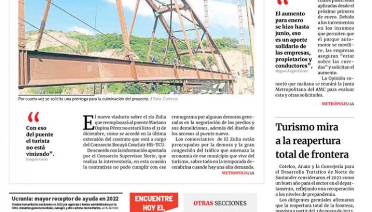 Portada del miércoles, 21 de diciembre de 2022
