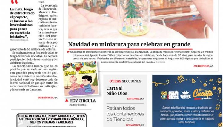 Portada del sábado, 24 de diciembre de 2022