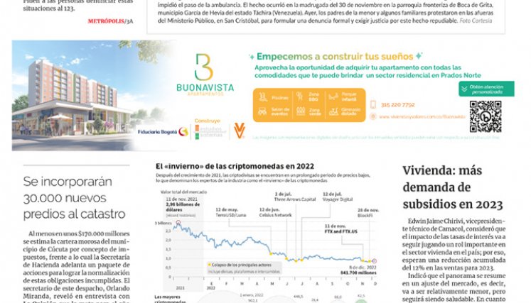 Portada del viernes, 9 de diciembre de 2022
