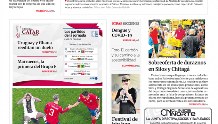 Portada del viernes, 2 de diciembre de 2022