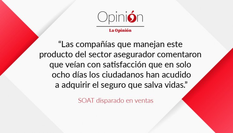 SOAT disparado en ventas