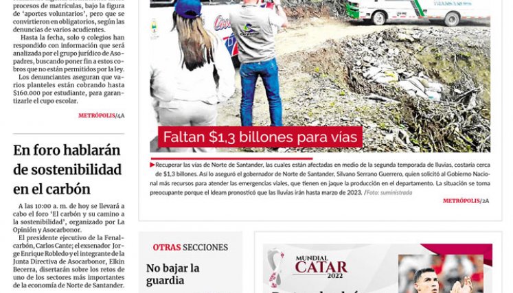 Portada del miércoles, 7 de diciembre de 2022