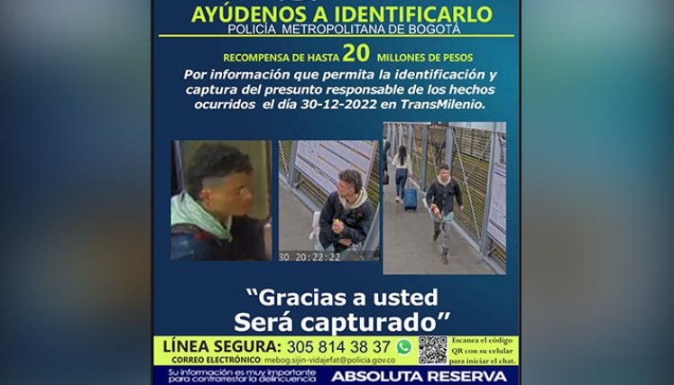 Este es el asesino de Transmilenio que buscan en Bogotá./Foto: Colprensa