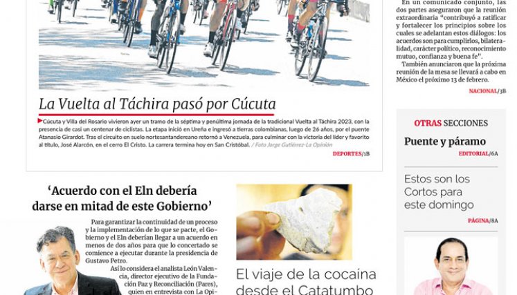 Portada del domingo, 22 de enero de 2023