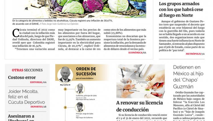 Portada del viernes, 6 de enero de 2023