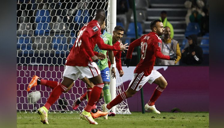 Los jugadores del Ahly celebran el gol vs. Seattle Sounders