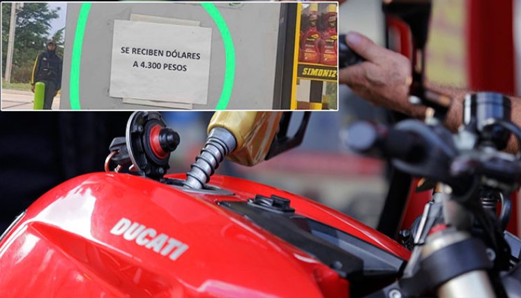 A través de carteles, estaciones de servicio ofrecieron la gasolina en dólares, tras la reapertura vehicular de la frontera. / Foto Cortesía