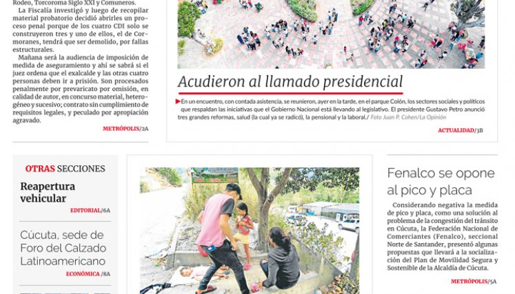Portada del miércoles, 15 de febrero de 2023