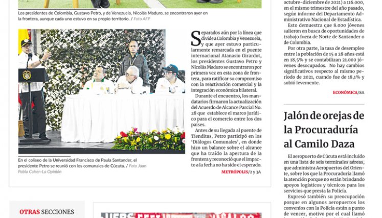 Portada del viernes, 17 de febrero de 2023