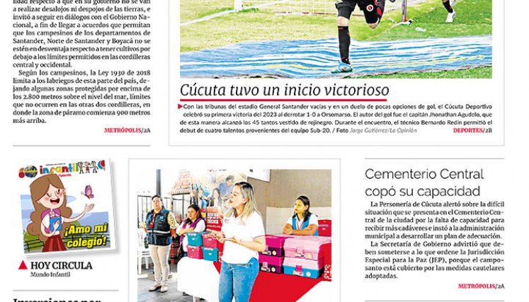 Portada del sábado, 4 de febrero de 2023