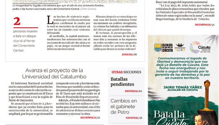 Portada del 28 de febrero de 2023
