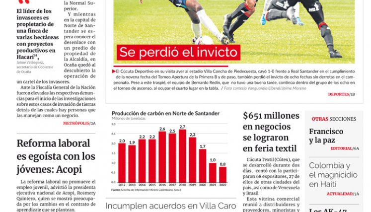 Portada del lunes, 27 de marzo de 2023