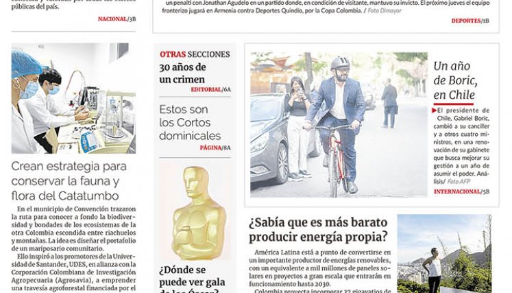 Portada del domingo, 12 de marzo de 2023
